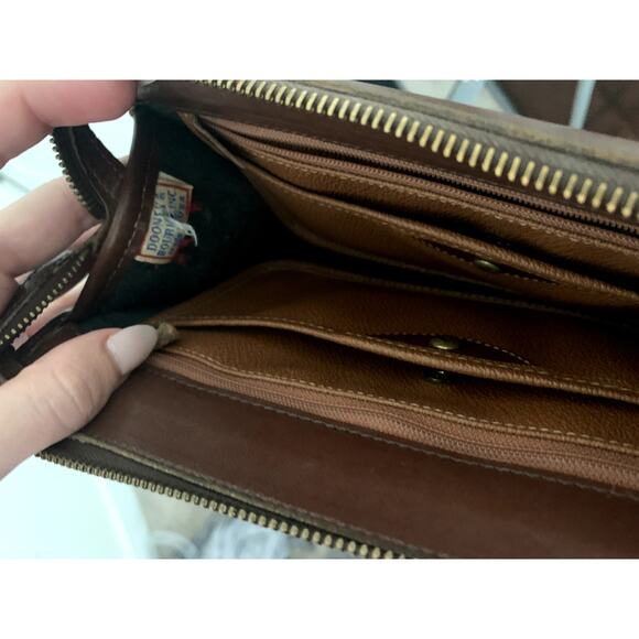 Dooney and Bourke Black and Brown Satchel Crossbody Bag Purse - Picture 8 of 10